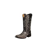 Corral Youth Girls Embroidered Studs Square Toe Cowboy Boots Black E1199