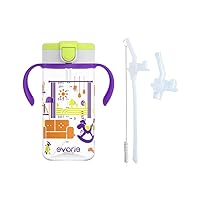 Evorie Tritan Toddler Sippy Cups 10 Oz Kids Water Bottle With Replacement Straw Bundle, Sweet Memories