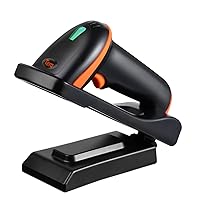 Tera 1D 2D QR Barcode Scanner with Adjustable Folding Stand and Charging Cradle, Wall Mountable 2.4G Wireless & USB 2.0 Wired QR Bar Code Reader with Vibration Alert Model D5100-Fold