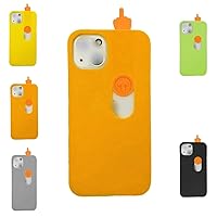 Middle Finger Phone Case,3D Printed Sliding Middle Finger Phone Case Toy,3D Printed Middle Sliding Finger Sliding Phone Case,Funny Spoof Phone Case (Color : Orange, Size : for iPhone 13 Pro)