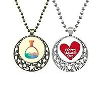 cartoon c bottle chestry pattern pendant necklace mens womens valentine chain