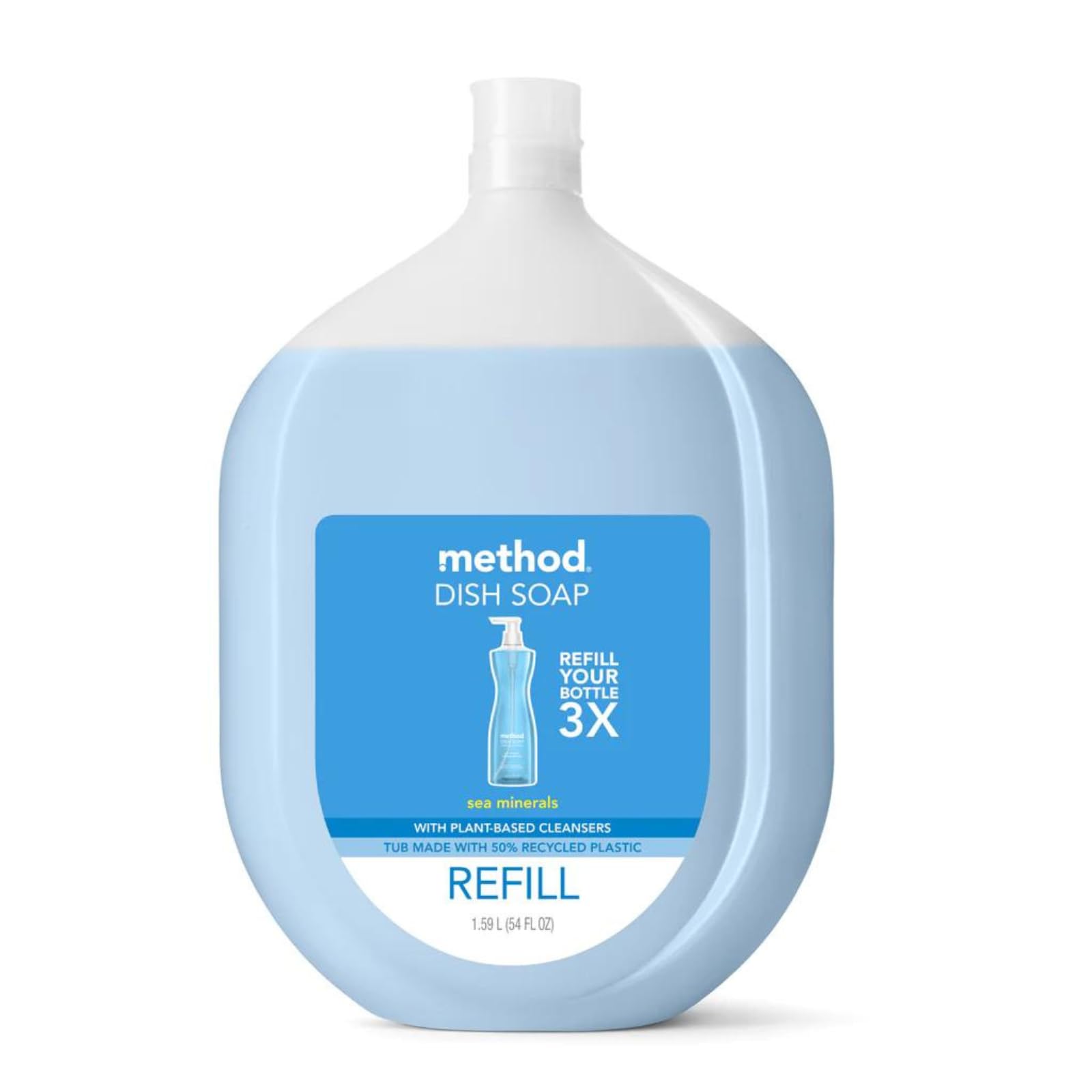 Method Gel Dish Soap, Refill, Sea Minerals, Recylable Bottle, Biodegradable formula, 54 Fl Oz (Pack of 1)