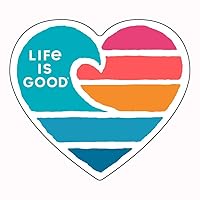 Life is Good - Clean Wave Heart Sticker