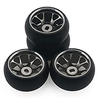 Mini-D Mini-Q RCAWD RC Rims and Tires for 1/28 Wltoys Kyosho Mini-Z K969 K989 P929 Drift Rally Bigfoot Upgrades No More Glue RC Wheel Parts with Larger Outer Diameter 26.8mm Blue 