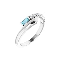 Solitaire 1/6 Cttw Diamond Bypass Ring Band (.16 Cttw) (Width = 5.7mm)