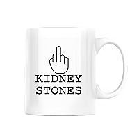 Kidney Stones with fingers between for Kidney Stones Awareness humor 11oz White Coffee Mug