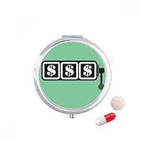 Winning Slot Machine Illustration Pattern Travel Pocket Pill case Medicine Drug Storage Box Dispenser Mirror Gift