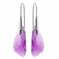 Austrian Elements Crystal Wing Inspire Sterling Silver Dangle Earrings