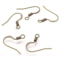 Adabele 100pcs Hypoallergenic Earrings French Hooks Earwire Dangle Earwire Connector Antique Bronze Plated Brass for Earrings Jewelry Making CF21-4