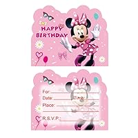 Minnie Mickey Mouse Birthday Invitations, 20 Pieces, Pink, Perfect for Graduations, Birthdays, Baby Showers