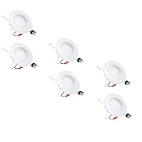 5/6 inch LED Can Lights, 6 Pack LED Recessed Lights, Dimmable Retrofit LED Recessed Lighting Fixture, LED Downlight, 15W, 5000K Daylight White, Energy Star & ETL(6 Pack)