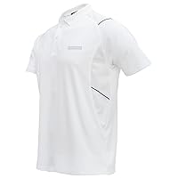 Omega DRI-FIT White Polo T-Shirt - 100% Polyester - Stretch Fabric - Sport Flex, Sports