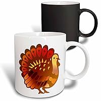 3dRose Thanksgiving Turkey Magic Transforming Mug, 11-Ounce