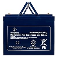 Westinghouse 12V 75AH Deep Cycle Battery for Backup Sump Pump, Trolling Motor, Solar System, Mobility Wheelchair, General Use - Maintenance Free Rechargeable Battery