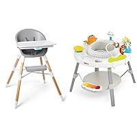 Skip Hop Baby High Chair, Eon 4-in-1, Grey/White & Baby Activity Center: Interactive Play Center with 3-Stage Grow-with-Me Functionality, 4mo+, Explore & More