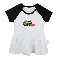 Fruit Watermelon Pattern Cute Dresses, Newborn Infant Baby Girls Princess Dress, Toddler Kids Ruffles Cotton Clothing