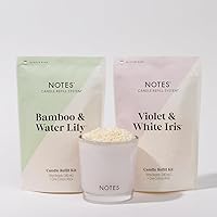 Sustainable Candle Kit | Non-Toxic Fragrance, Natural Wax Beads, Wick, and a refillable Vessel - Bamboo & Water Lily + Violet & White Iris