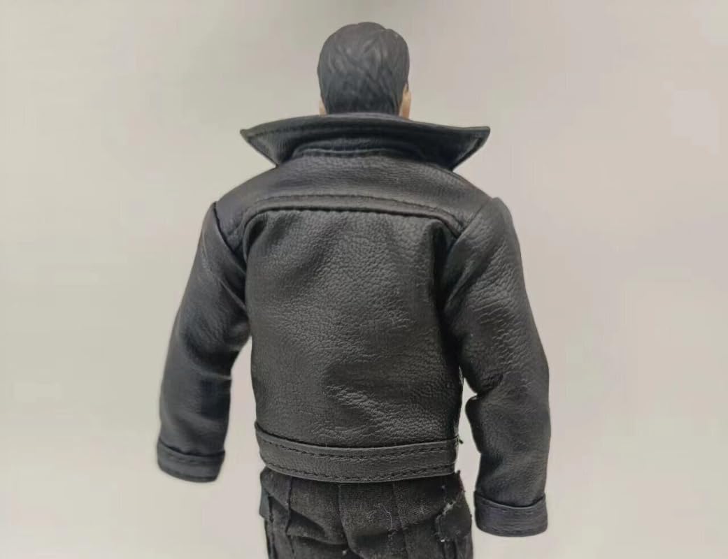 ximitoy 1/12 Scale Male Soldier Black PU Leather Jacket Model for 6'' Figure