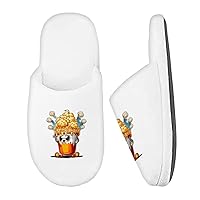 Cartoon Popcorn Memory Foam Slippers - Printed Slippers - Cute Slippers