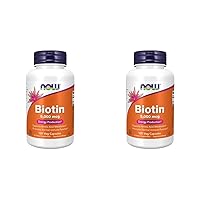 NOW Supplements, Biotin 5,000 mcg, Amino Acid Metabolism*, Energy Production*, 120 Veg Capsules (Pack of 2)