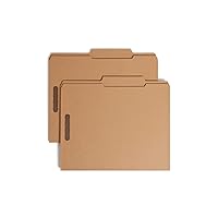 Smead Fastener File Folder, 2 Fasteners, Reinforced 2/5 -Cut Tab Right of Center Position, Guide Height, Letter Size, Kraft, 50 per Box (14880)