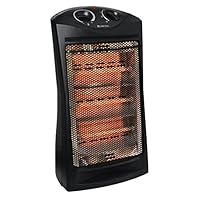Comfort Zone Electric Quartz Radiant Tower Space Heater with Adjustable Thermostat, Overheat Protection, Energy Efficient, & Tip-Over Switch, Ideal for Home, Bedroom, & Office, 1,500W, CZQTV008EBK