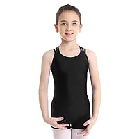 YiZYiF Girl's Team Basic Leotards Gymnastics Ballet Dance Unitard Bodysuit with Triple Straps Back