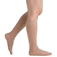 Men & Women Knee-High Open Toe 20-30 mmHg Graduated Compression Opaque Socks – Firm Pressure Compression Garment
