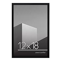 Americanflat 12x18 Poster Frame in Black - Thin Border Photo Frame with Polished Plexiglass - Wall Picture Frame with Hanging Hardware Included for Horizontal or Vertical Display Format