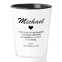 Son in Law Personalized Shot Glass 1.5 oz - Hand Chosen by My Daughter - Custom Name Sarcasm Birthday Wedding Anniversary Mother in Law