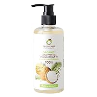 USDA Organic 8.45 fl. oz. Whole Kernel Cold-Pressed Coconut Oil Hexane-Free Not-Hydrogenated Great for Hair & Skin with Delicious Light Coconut Flavor & Aroma