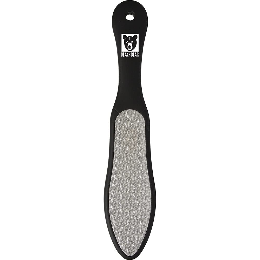 ForPro Black Bear Stainless Steel Pedicure File - Callus Remover Foot File- Double-Sided Professional Quality File for Heels and Feet- 10.5’’ L