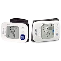 Omron 3 Series Wrist Blood Pressure Monitor & Gold Blood Pressure Monitor, Portable Wireless Wrist Monitor, Digital Bluetooth Blood Pressure Machine, Stores Up To 200 Readings for Two Users (100 each)