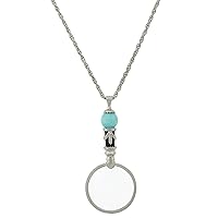 1928 Jewelry Deco Magnifying Glass Gemstone Black Enamel Pendant Necklace For Women 30
