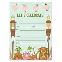 Digibuddha DB Party Studio Luau Party Invitations with Envelopes (Pack of 50) Fill-In Graduation Party Invites Birthday Invitations VI0021
