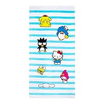 Collectibles Sanrio Hello Kitty & Friends Super Soft Cotton Bath/Pool/Beach Towel, 60 in x 30 in, (Official Licensed Product)