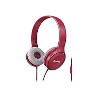 Panasonic Lightweight Headphones with Microphone, Call Controller and 3.9 ft Audio Cord Compatible with iPhone, BlackBerry, Android - RP-HF100M-P - On-Ear Headphones (Pink)