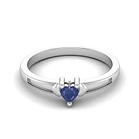 MOONEYE 3MM Heart Shape BLue Sapphire Cz Gemstone 925 Sterling Silver Best Friend Three Hearts Love Promise Anniversary Ring For Women