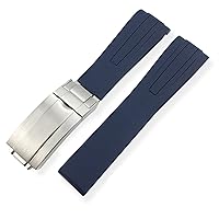 20mm 21mm Silicone Rubber Watch Bands Sports Suitable for IWC Mark LE Petit Prince Big Spitfire Timezone Watch Accessories (Color : Navy Blue, Size : 21mm)