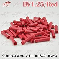 50PCS BV1.25 BV2 BV5.5 Full-Insulating Middle Joint(TYPE TL-JTK) Splice Terminal Cable Connector Wire Connector - (Color: Red)