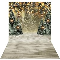 Mocsicka Winter Forest Landscape Backdrop Snowy Christmas Pine Tree Halo Spots Photography Background Winter Wonderland Forest Family Party Wall Decoration Photo Studio Props (6x8ft)