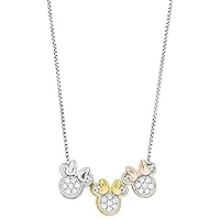 14K Gold Plated 925 Sterling Silver Round Cut D/VVS1 Diamond Mickey Mouse Necklace For Women's Girl's Gift