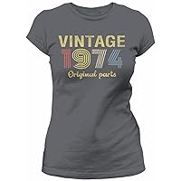 50th Birthday Shirt for Women - Vintage Original Parts 1974 Retro Birthday - 001-50th Birthday Gift