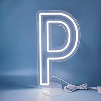 LED Letter P Neon Sign Dimmable Neon Numbers Symbols Letters Light Signs for Birthday Party Anniversary Event Cafe Bar DIY Sweet Decor Night Light (Letter P)