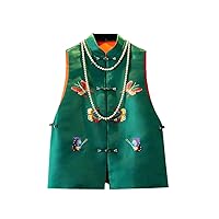 Women Retro Chinese Style Butterfly Embroidery Vest Qipao Sleeveless Tops Jackets Lady Vintage Cheongsam Vests