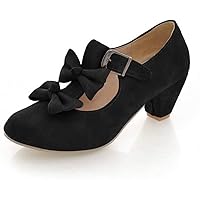 Woman's Low Heel Vintage Lolita Shoes Cute Bowknot Mary Jane Shoes