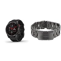 Garmin epix Gen 2 Premium Active Smartwatch Bundle with Titanium Bracelet QuickFit 22 Watch Band