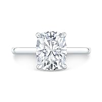 2.50 CT Cushion Cut Colorless Moissanite Engagement Ring Wedding/Bridal Rings, Diamond Ring Anniversary Solitaire Halo Accented Promise Vintage Antique Gold Silver Rings Gift