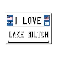LAKE MILTON FRIDGE MAGNET OHIO (OH) MAGNETS USA SOUVENIR I LOVE GIFT (Var. TARGA)
