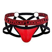 JOCKMAIL Mesh Breathable Jockstrap Athletic Supporters for Men Jock Strap Male Underwear